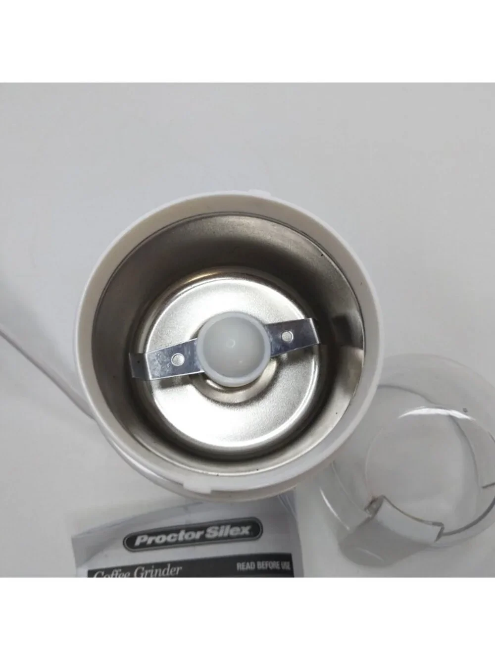 Proctor Silex Durable Coffee Grinder E160BY White Stainless Steel Blades